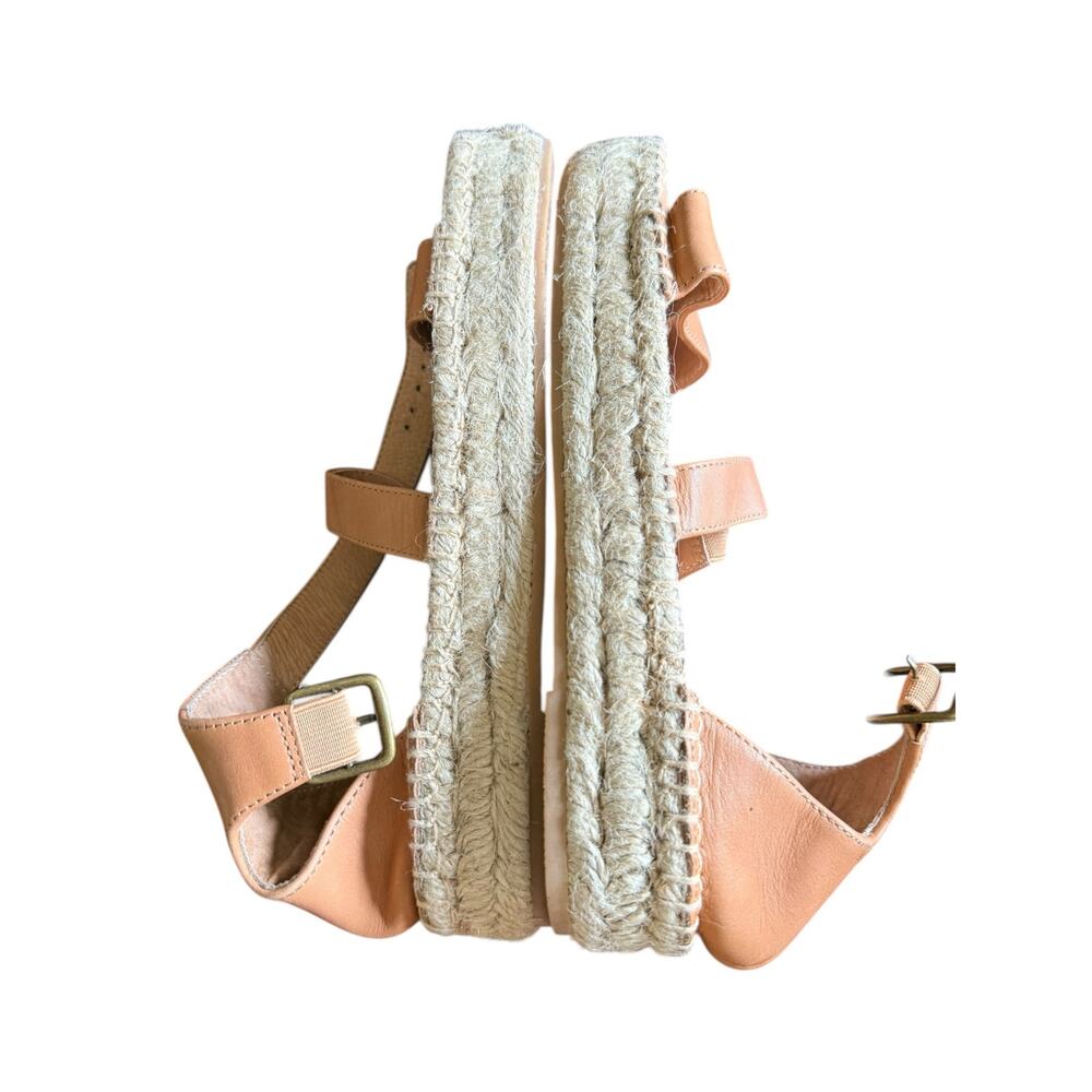 Soludos Leather Platform Espadrille Sandals – Tan | Size 7.5 - Picture 7 of 9